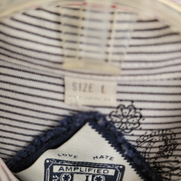 Mens Diesel Dress Shirt Size Large White with black pin stripe grey - Picture 4 of 5